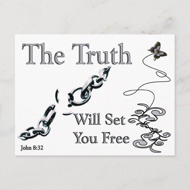 The Truth Will Set You Free Bible Verse Postcard (Front)