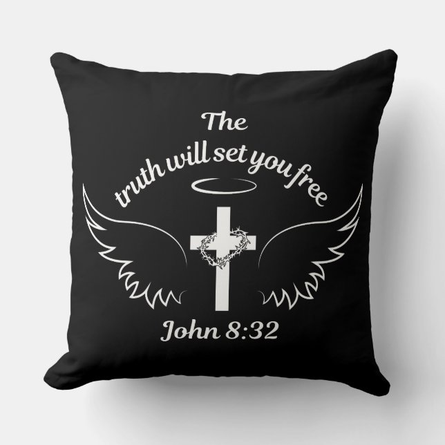 The Truth Will Set You Free John 8:32 Cushion (Front)