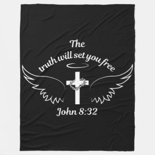 The Truth Will Set You Free John 8:32 Fleece Blanket