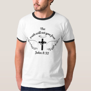 The Truth Will Set You Free John 8:32 Men's Ringer T-Shirt