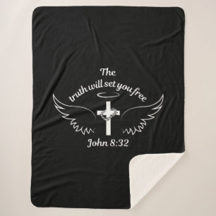 The Truth Will Set You Free John 8:32 Sherpa Blanket