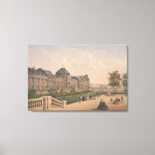 The Tuileries Palace, Paris, France Lithograph Canvas Print