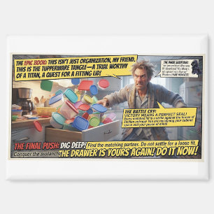 The Tupperware Panic Funny Comic Magnet