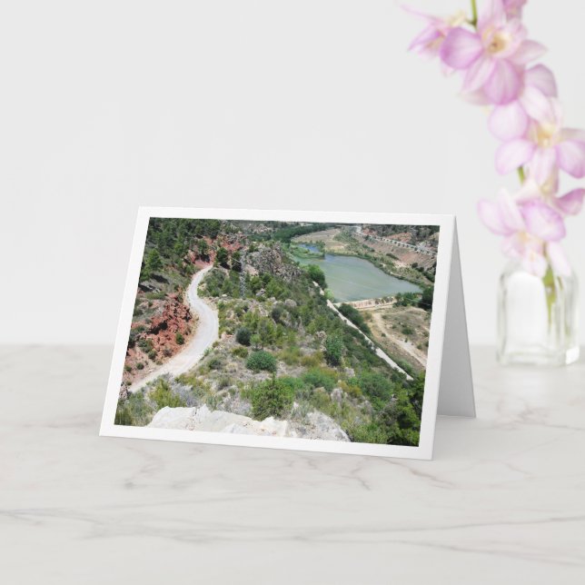 The Turia River, Domeño Viejo, Valencia, Spanish Card (Orchid)