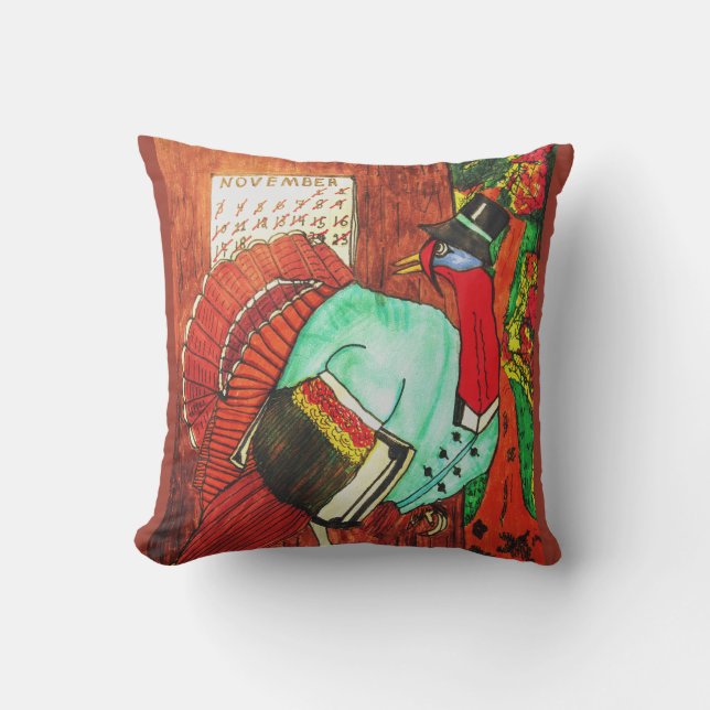 THE TURKEY GOT AWAY! Thanksgiving   Cushion (Front)