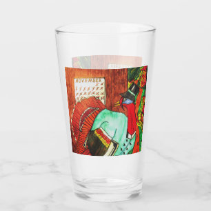 THE TURKEY GOT AWAY! Thanksgiving Glass