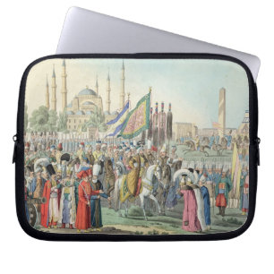 The Turkish Sultan reviewing his Janissaries (engr Laptop Sleeve