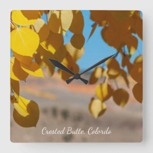 The Turning of the Aspens in Crested Butte Square Wall Clock