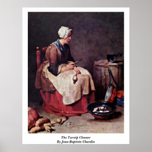 The Turnip Cleaner By Jean-Baptiste Chardin Poster