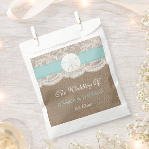 The Turquoise Sand Dollar Beach Wedding Collection Favour Bags