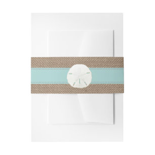The Turquoise Sand Dollar Beach Wedding Collection Invitation Belly Band