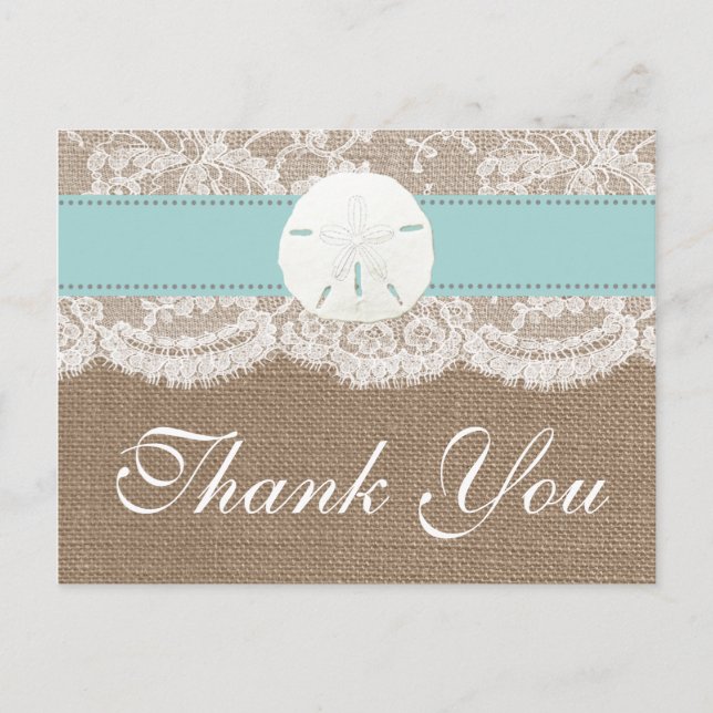 The Turquoise Sand Dollar Beach Wedding Collection Postcard (Front)