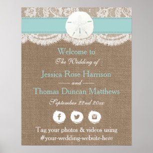 The Turquoise Sand Dollar Beach Wedding Collection Poster