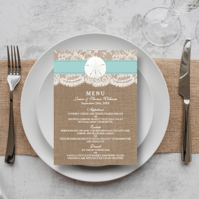 The Turquoise Sand Dollar Wedding Collection Menu (Creator Uploaded)