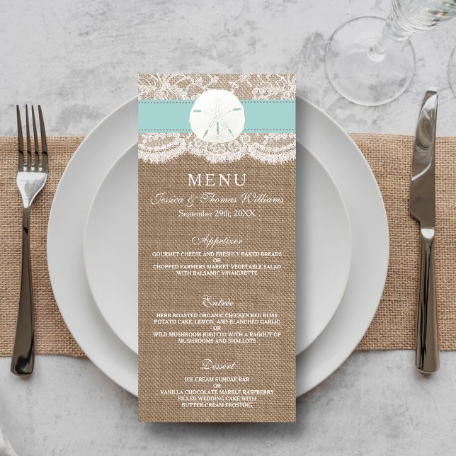 The Turquoise Sand Dollar Wedding Collection Menu (Creator Uploaded)