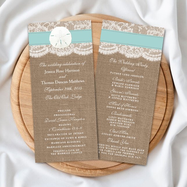 The Turquoise Sand Dollar Wedding Collection Programme (Creator Uploaded)