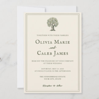 The Tuscan: Olive and Ivory Wedding Invitation