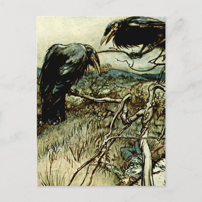 “The Twa Corbies” by Arthur Rackham Postcard (Front)