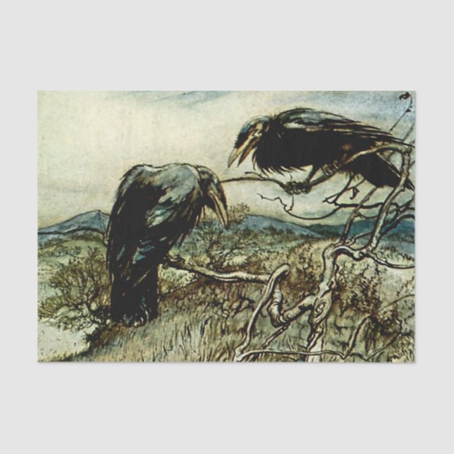 “The Twa Corbies” by Arthur Rackham Tissue Paper (Front)