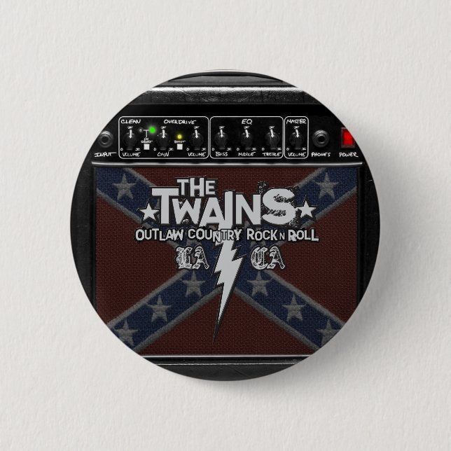 The TWAINS Dixie Amp Button! 6 Cm Round Badge (Front)