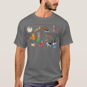 The Twelve Cats of Christmas Funny Holiday Cat Lo T-Shirt