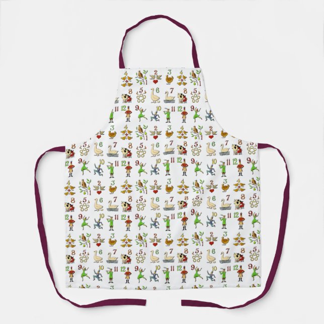 The Twelve Days of Christmas Apron  (Front)