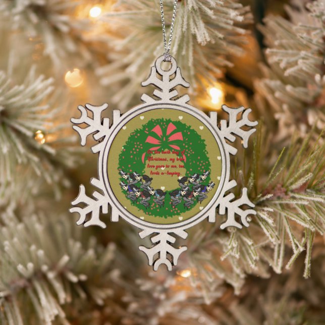 The Twelve Days of Christmas Collection: Day Ten Snowflake Pewter Christmas Ornament (Tree)