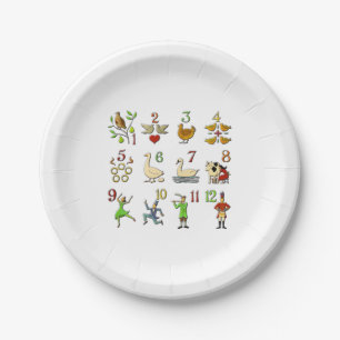 The Twelve Days of Christmas Paper Plate
