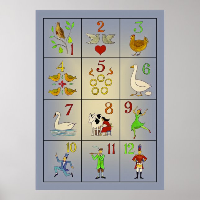 The Twelve Days of Christmas Song Poster (Front)