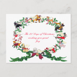 The Twelve Dogs of Christmas Postcard