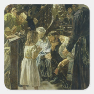 The Twelve-Year-Old Jesus in the Temple, 1879 Square Sticker