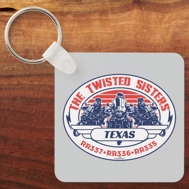 The Twisted Sisters Texas USA Motorcycle 01 Key Ring (Front)