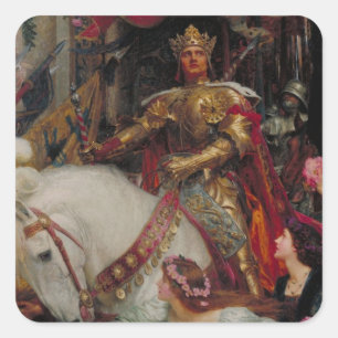 The Two Crowns [Sir Frank Dicksee] Square Sticker