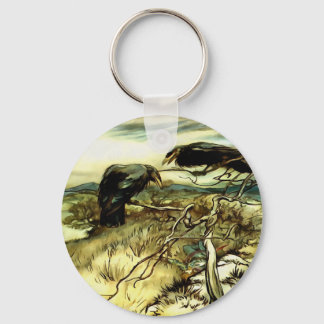 The Two Crows or Twa Corbies Makin A Mane Key Ring