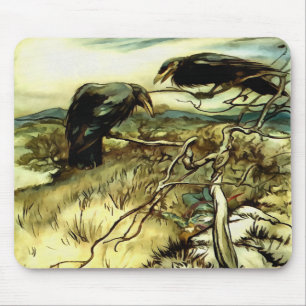 The Two Crows or Twa Corbies Makin A Mane Mouse Pad