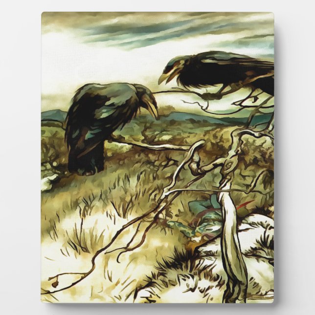 The Two Crows or Twa Corbies Makin A Mane Plaque (Front)