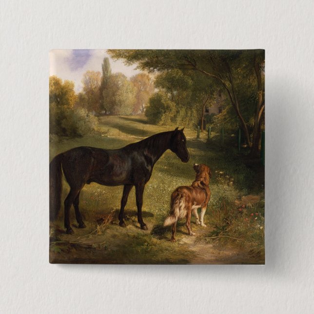 The two friends 15 cm square badge (Front)