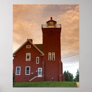 The Two Harbours Lighthouse overlooking Agate Bay Poster