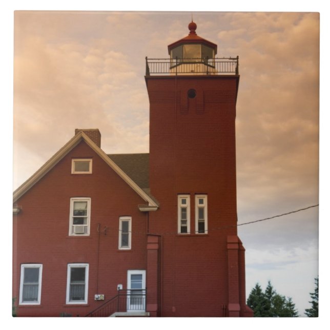 The Two Harbours Lighthouse overlooking Agate Bay Tile (Front)