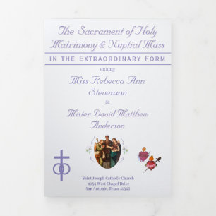 The Two Hearts Catholic Wedding Tri-Fold Programme