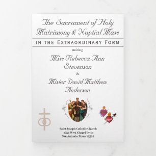 The Two Hearts Catholic Wedding Tri-Fold Programme