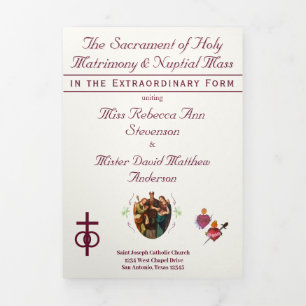 The Two Hearts Catholic Wedding Tri-Fold Programme