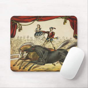 The Two Horse Act, Circus Performance, Circa 1874. Mouse Pad