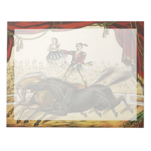 The Two Horse Act, Circus Performance, Circa 1874. Notepad