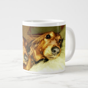 The Two Longhaired Dachshunds Wraparound Large Coffee Mug