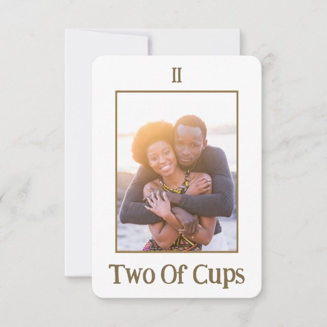 The Two Of Cups Tarot Card Meaning Gold Photo Card (Front)