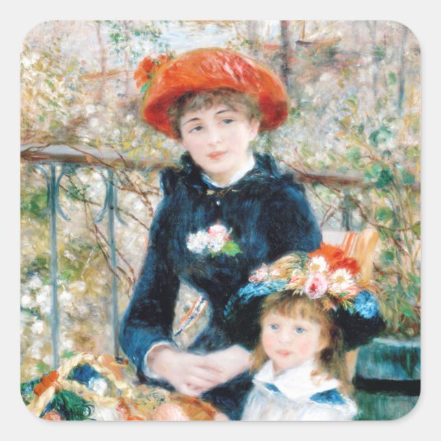 The Two Sisters, On the Terrace Auguste  Renoir    Square Sticker (Front)