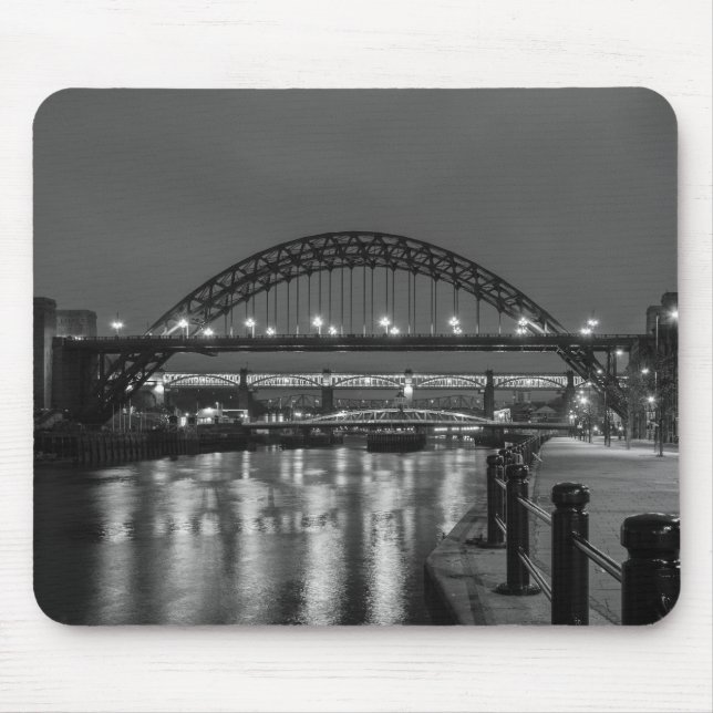 The Tyne Bridge at Night Mouse Pad (Front)