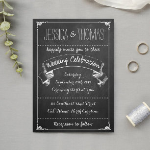 The Typography Chalkboard Wedding Collection Invitation