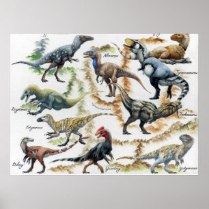 The Tyrannosauroid Family Tree Print
